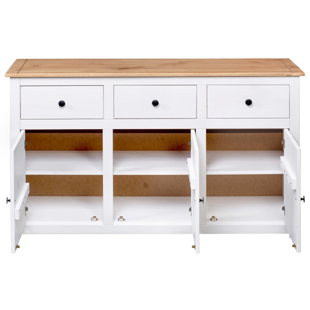 Sideboard Weiß 135x40x80 cm Kiefernholz Panama - Pazzar.ch