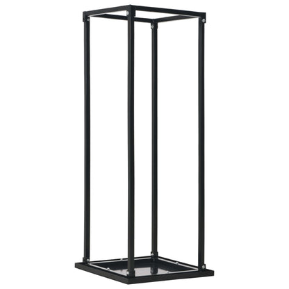 Brennholzregal mit Boden Schwarz 37 x 37 x 113 cm Stahl - Pazzar.ch