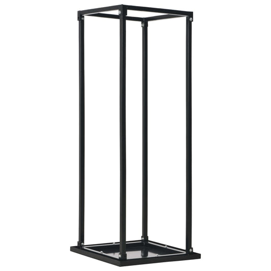 Brennholzregal mit Boden Schwarz 37 x 37 x 113 cm Stahl - Pazzar.ch