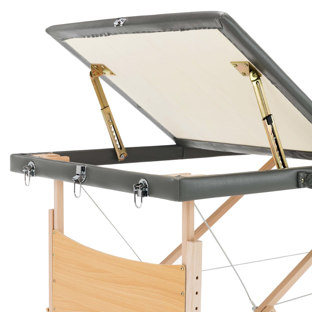 Massageliege 3-Zonen Holzgestell Anthrazit 186x68 cm - Pazzar.ch