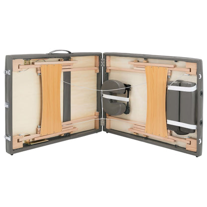 Massageliege 3-Zonen Holzgestell Anthrazit 186x68 cm - Pazzar.ch