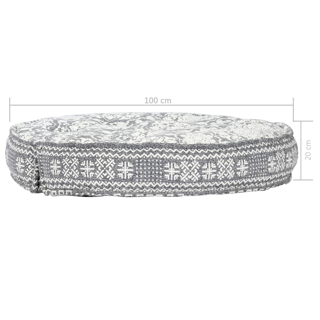Pouf 100x20 cm Hellgrau Stoff
