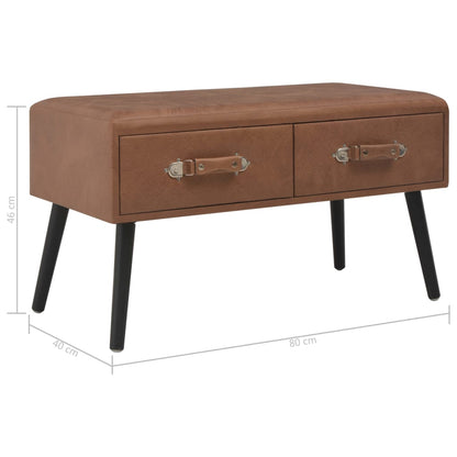 Bank mit Schubladen 80 cm Dunkelbraun Kunstleder - Pazzar.ch