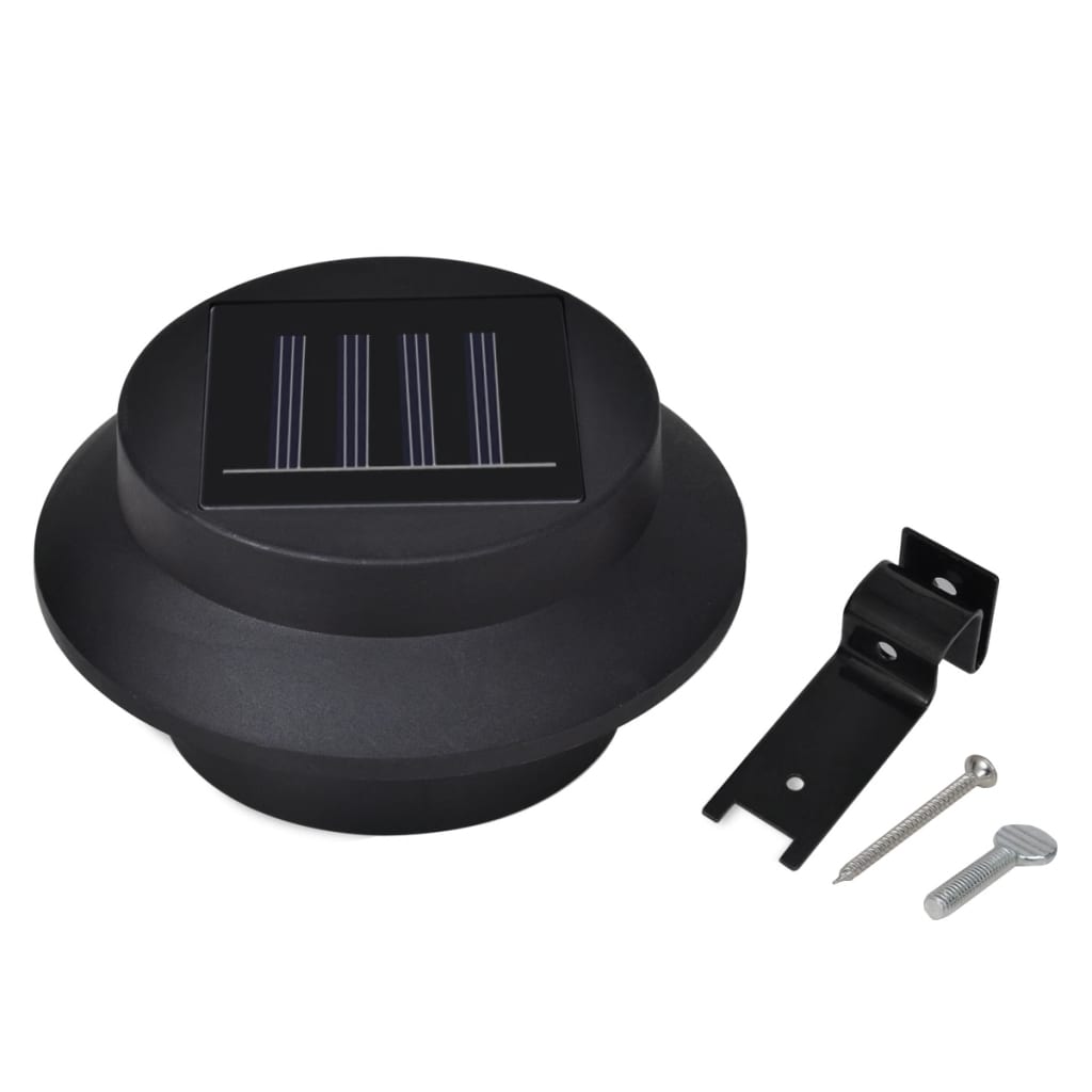 Solar-Außenleuchten für Zaun 12 Stk. LED Schwarz - Pazzar.ch
