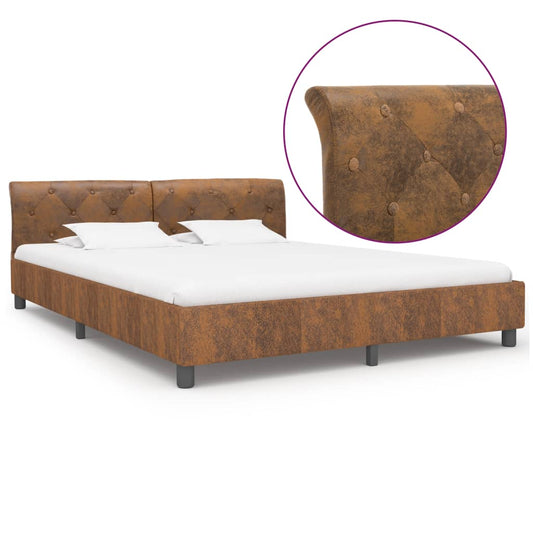 Bettgestell Braun Wildleder-Optik 160 x 200 cm - Pazzar.ch