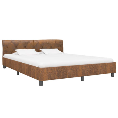 Bettgestell Braun Wildleder-Optik 160 x 200 cm - Pazzar.ch