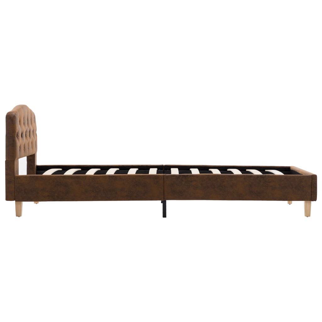 Bettgestell Braun Wildleder-Optik 90x200 cm - Pazzar.ch
