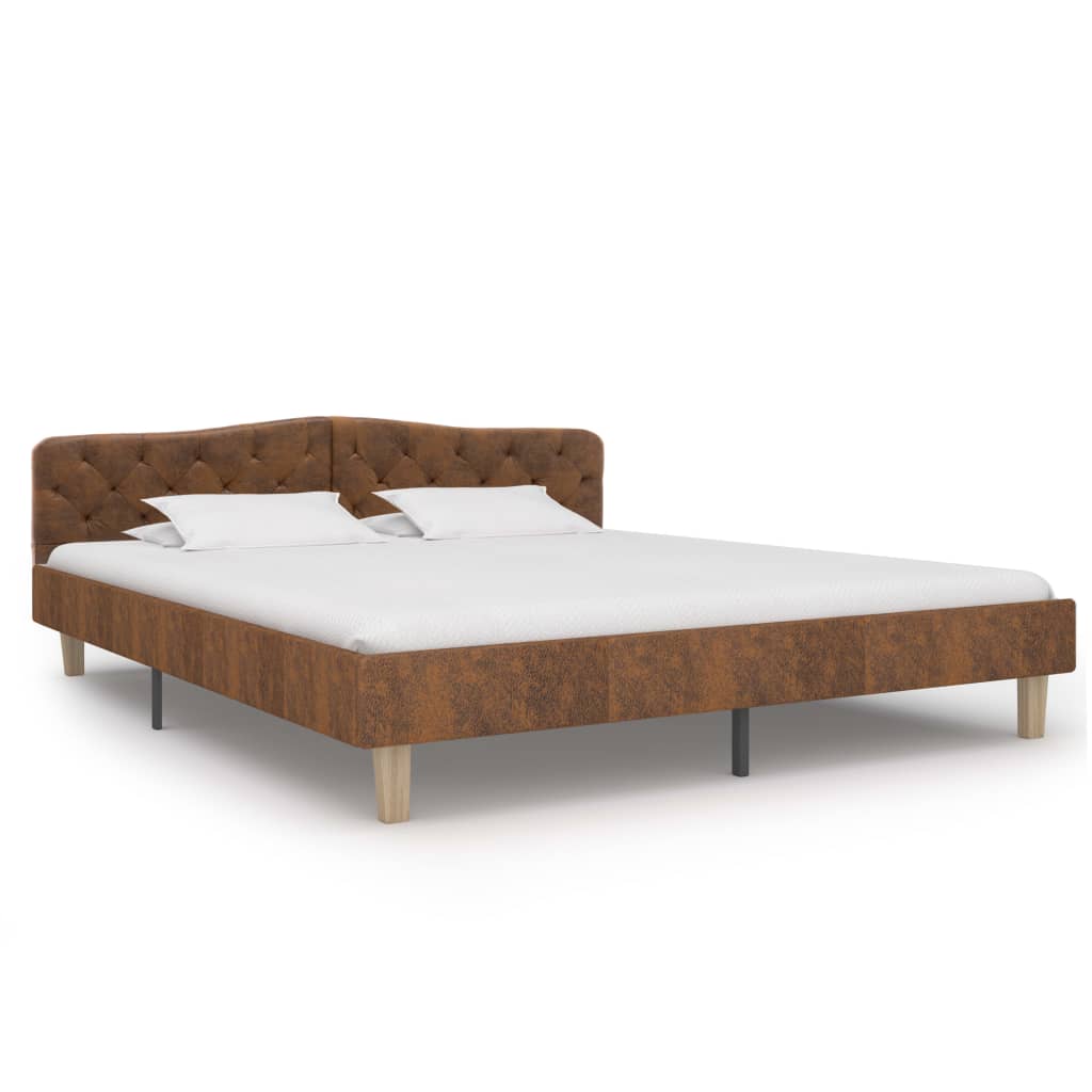 Bettgestell Braun Wildleder-Optik 180x200 cm - Pazzar.ch
