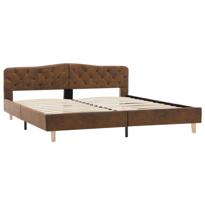 Bettgestell Braun Wildleder-Optik 180x200 cm - Pazzar.ch