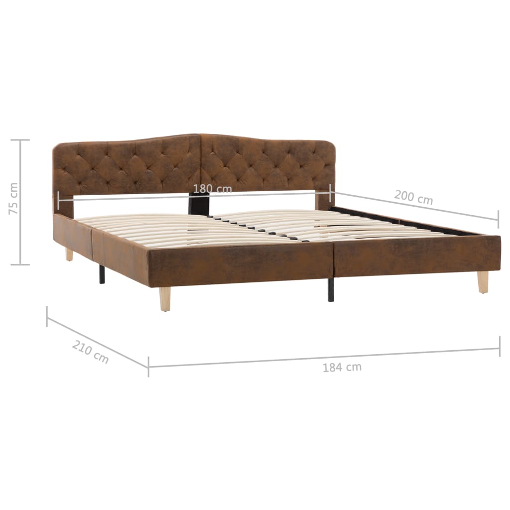 Bettgestell Braun Wildleder-Optik 180x200 cm - Pazzar.ch