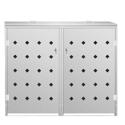 Mülltonnenbox für 2 Tonnen 240 L Edelstahl - Pazzar.ch