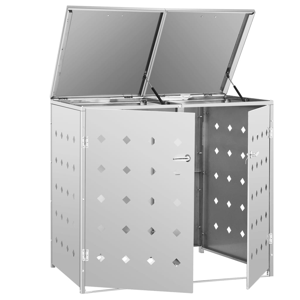 Mülltonnenbox für 2 Tonnen 240 L Edelstahl - Pazzar.ch