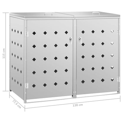 Mülltonnenbox für 2 Tonnen 240 L Edelstahl - Pazzar.ch