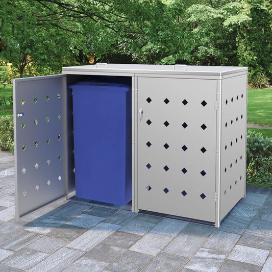 Mülltonnenbox für 2 Tonnen 240 L Edelstahl - Pazzar.ch