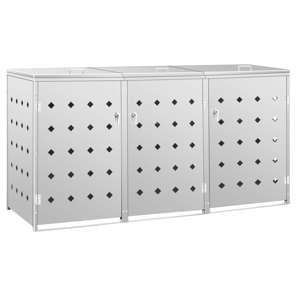 Mülltonnenbox für 3 Tonnen 240 L Edelstahl - Pazzar.ch