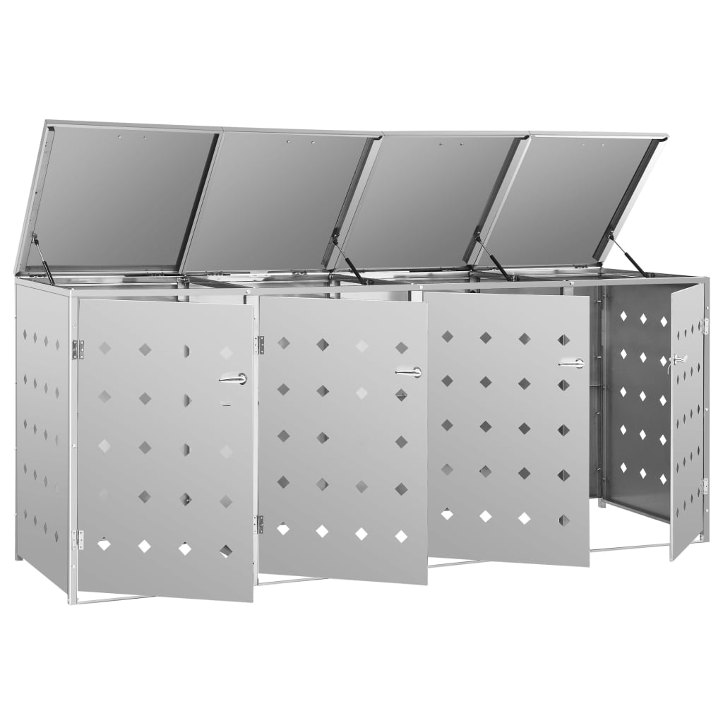 Mülltonnenbox für 4 Tonnen 240 L Edelstahl - Pazzar.ch
