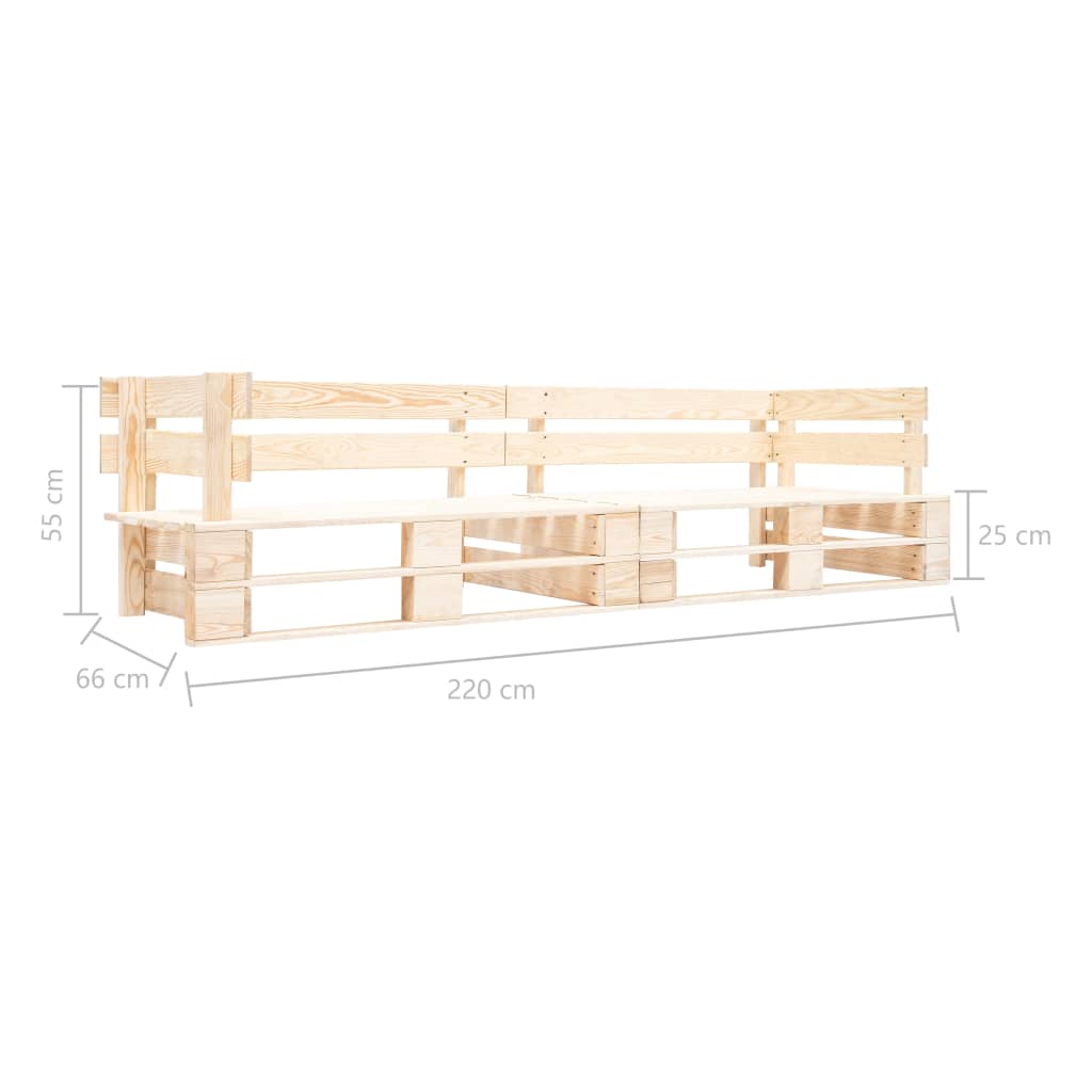Garten-Palettensofa 2-Sitzer Natur Holz - Pazzar.ch