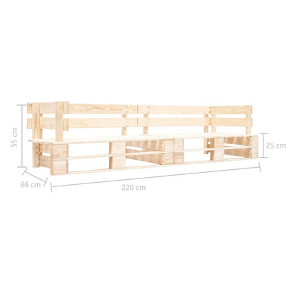 Garten-Palettensofa 2-Sitzer Natur Holz - Pazzar.ch