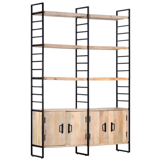 Bücherregal 4 Etagen 124x30x180 cm Mango Massivholz - Pazzar.ch
