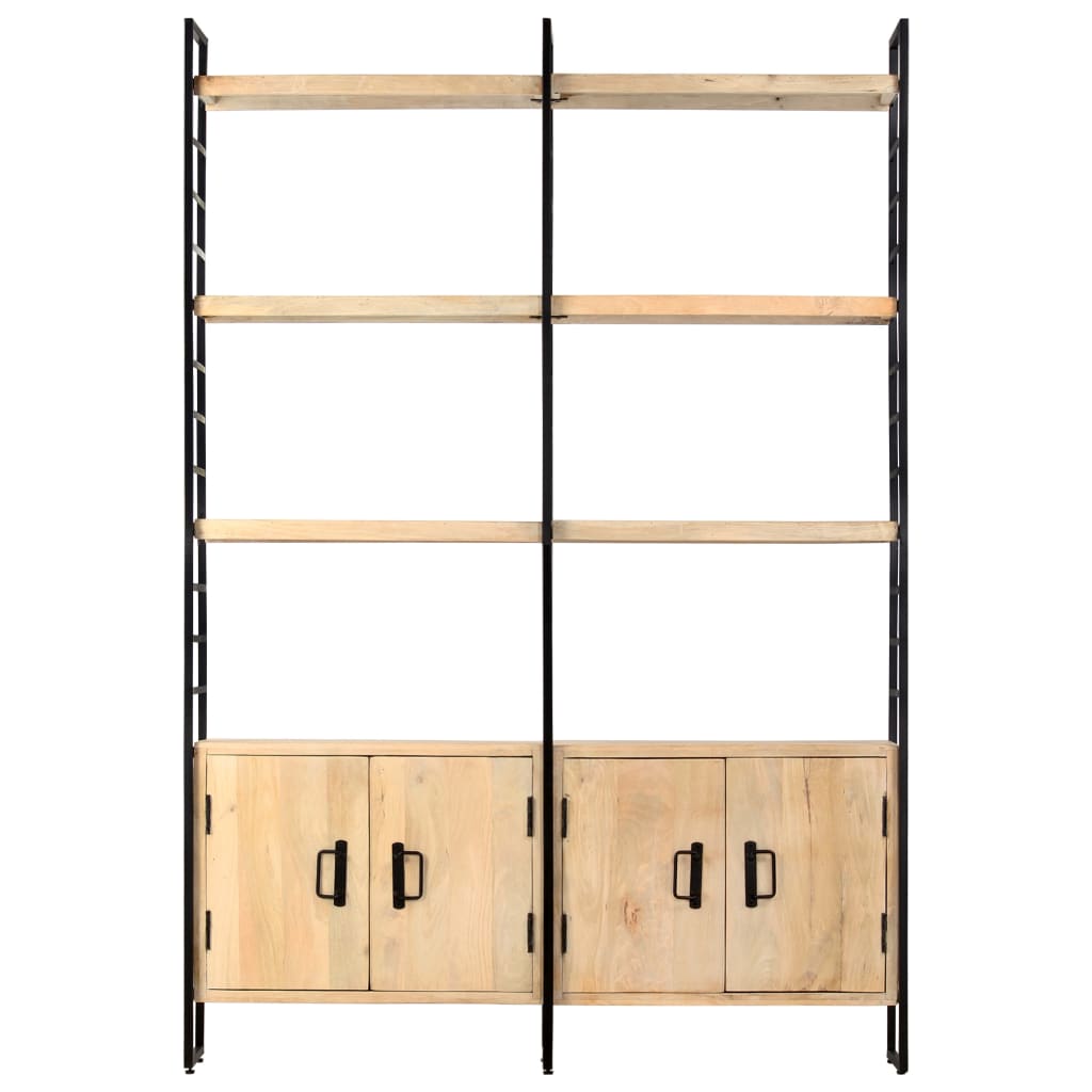 Bücherregal 4 Etagen 124x30x180 cm Mango Massivholz - Pazzar.ch