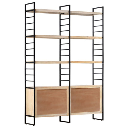 Bücherregal 4 Etagen 124x30x180 cm Mango Massivholz - Pazzar.ch