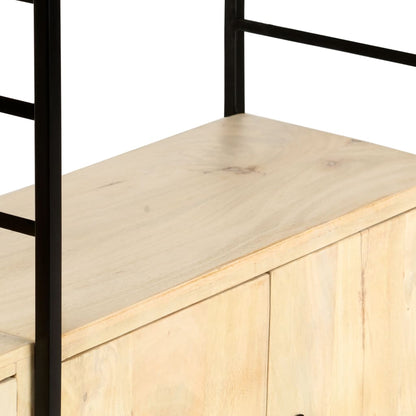 Bücherregal 4 Etagen 124x30x180 cm Mango Massivholz - Pazzar.ch
