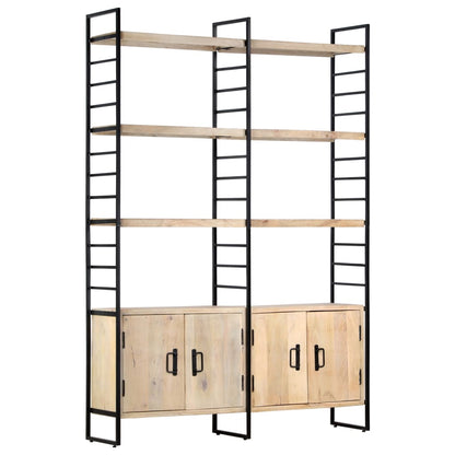 Bücherregal 4 Etagen 124x30x180 cm Mango Massivholz - Pazzar.ch