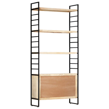 Bücherregal 4 Ebenen 80x30x180 cm Mango Massivholz - Pazzar.ch