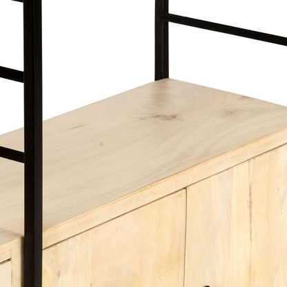 Bücherregal 4 Ebenen 80x30x180 cm Mango Massivholz - Pazzar.ch