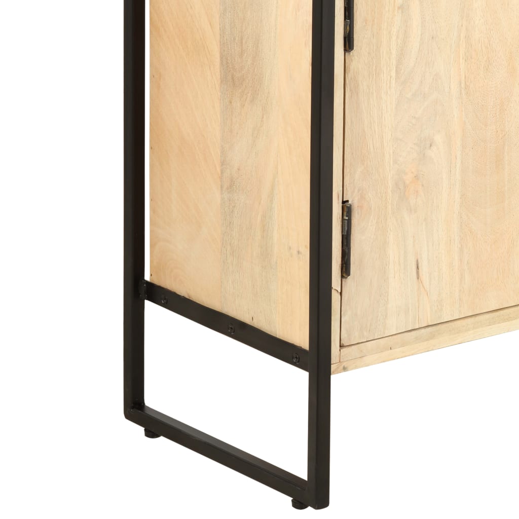 Bücherregal 4 Ebenen 80x30x180 cm Mango Massivholz - Pazzar.ch