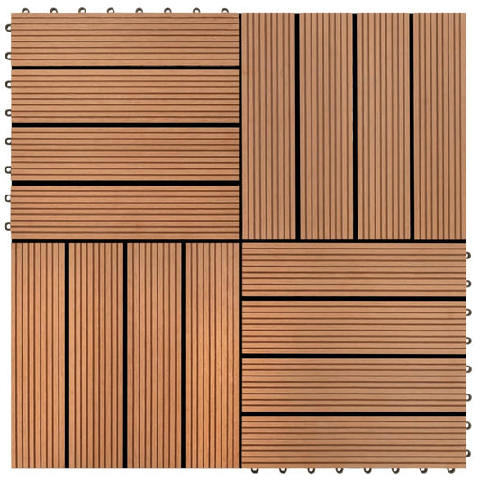 22 Stk. Terrassenfliesen 30 x 30 cm 2 qm WPC Braun - Pazzar.ch
