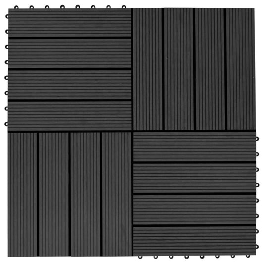 22 Stk. Terrassenfliesen 30 x 30 cm 2 qm WPC Schwarz - Pazzar.ch