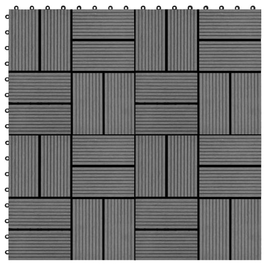 22 Stk. Terrassenfliesen 30 x 30 cm 2 qm WPC Grau - Pazzar.ch