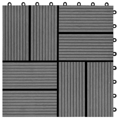 22 Stk. Terrassenfliesen 30 x 30 cm 2 qm WPC Grau - Pazzar.ch