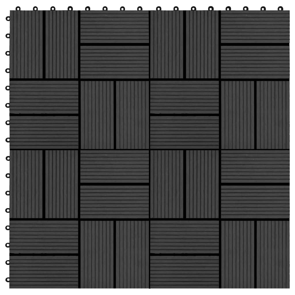 22 Stk. Terrassenfliesen 30 x 30 cm 2 qm WPC Schwarz - Pazzar.ch