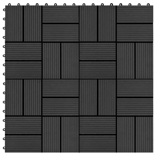 22 Stk. Terrassenfliesen 30 x 30 cm 2 qm WPC Schwarz - Pazzar.ch