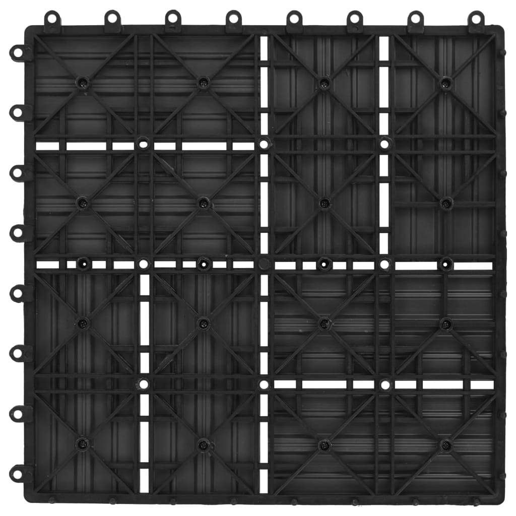 22 Stk. Terrassenfliesen 30 x 30 cm 2 qm WPC Schwarz - Pazzar.ch