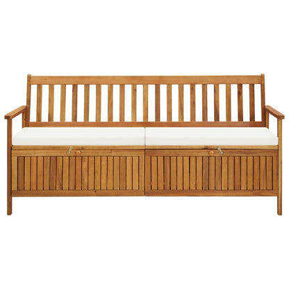 Sitzbank mit Stauraum und Sitzpolster 170 cm Massivholz Akazie - Pazzar.ch