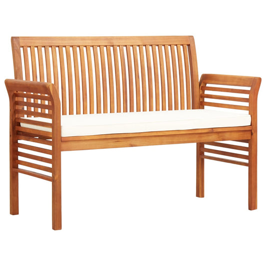 2-Sitzer Gartenbank mit Kissen 120 cm Massivholz Akazie - Pazzar.ch