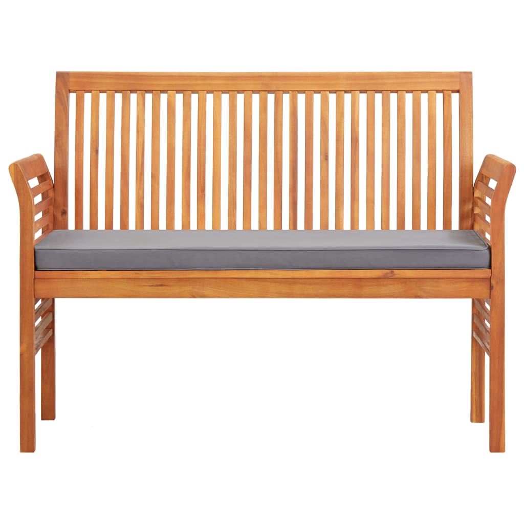 2-Sitzer Gartenbank mit Kissen 120 cm Massivholz Akazie - Pazzar.ch