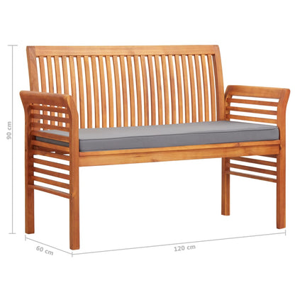 2-Sitzer Gartenbank mit Kissen 120 cm Massivholz Akazie - Pazzar.ch