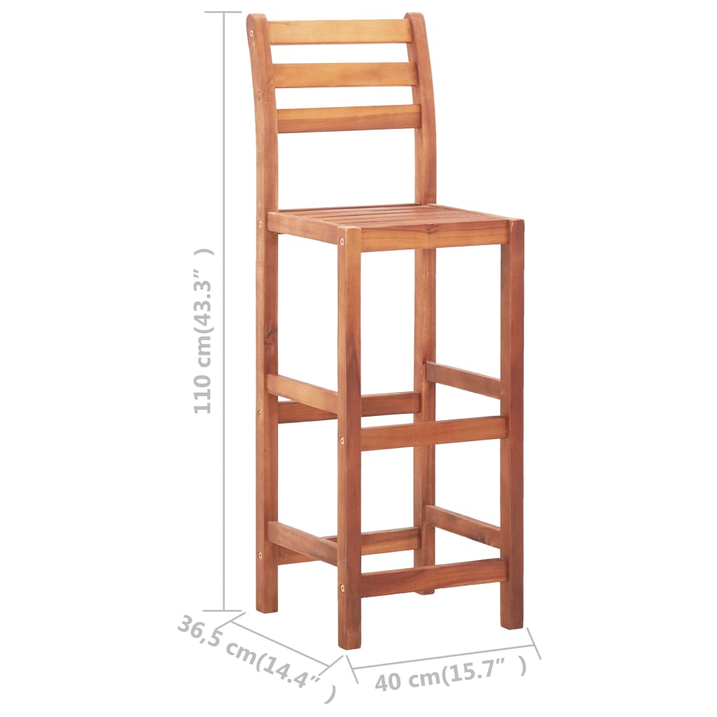 Barhocker 4 Stk. Massivholz Akazie - Pazzar.ch