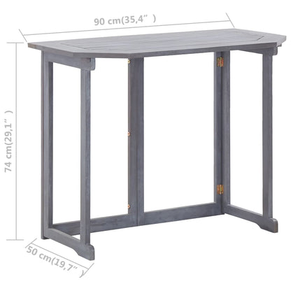 Klappbarer Balkontisch 90 x 50 x 74 cm Massivholz Akazie - Pazzar.ch