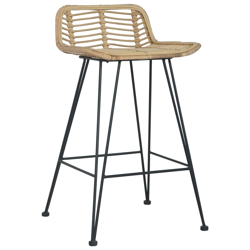 Barhocker 2 Stk. Rattan Natur - Pazzar.ch