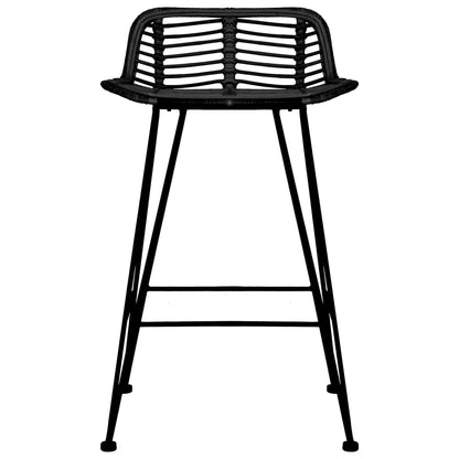 Barhocker 2 Stk. Schwarz Rattan - Pazzar.ch