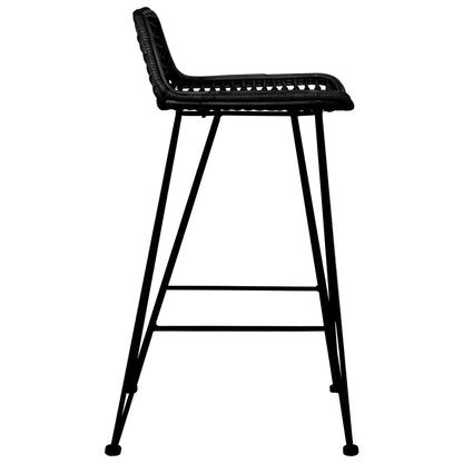 Barhocker 2 Stk. Schwarz Rattan - Pazzar.ch