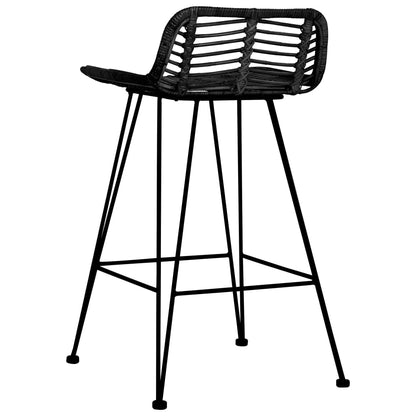 Barhocker 2 Stk. Schwarz Rattan - Pazzar.ch