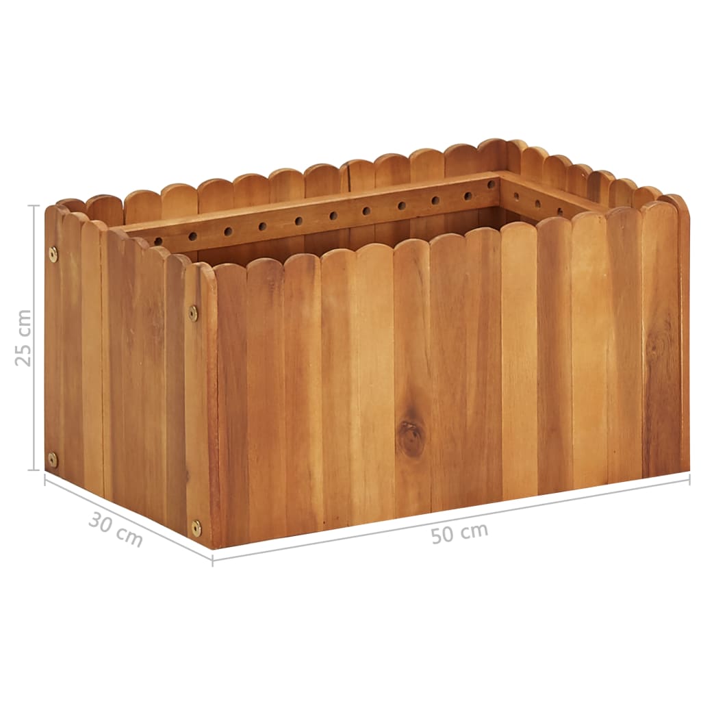 Garten-Hochbeet 50 x 30 x 25 cm Massivholz Akazie