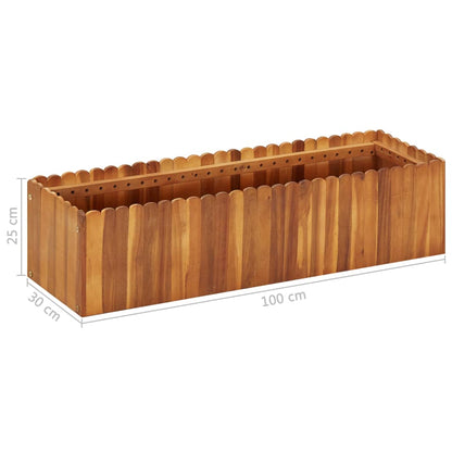 Garten-Hochbeet 100 x 30 x 25 cm Massivholz Akazie - Pazzar.ch