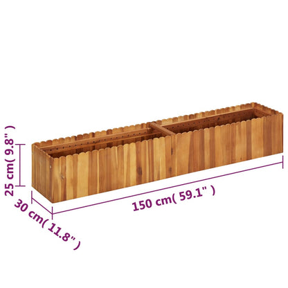 Garten-Hochbeet 150 x 30 x 25 cm Massivholz Akazie - Pazzar.ch